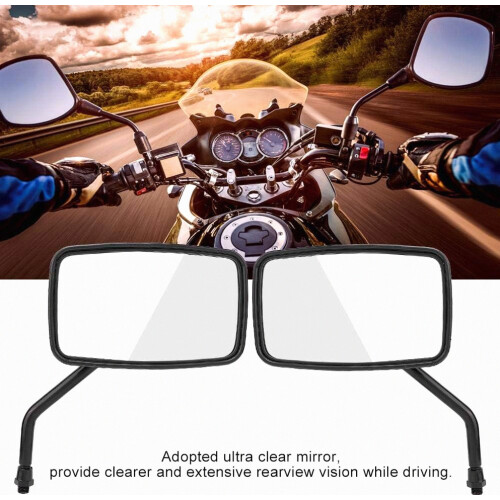Compatible Motorcycle Rearview Mirror Motorcycle Side Mirrors(Black) British Design 1