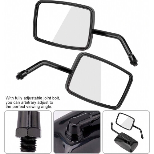 Compatible Motorcycle Rearview Mirror Motorcycle Side Mirrors(Black) British Design 2