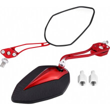 Espejo retrovisor Ymiko, par, compatible con 8 mm y 10 mm, para motocicleta, scooter y ciclomotor (rojo), diseño británico.