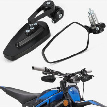 Motorbike Mirror Rear View Mirror Compatible Sur Ron Light Bee S/X Electric Dirt Bike, Rotated 360 Degrees Bracket British Design