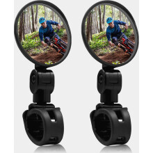 Bike Mirror, Bicycle Rear View Mirror, Wide Angle Convex Mirror, Acrylic Lens, Left & Right, 2Pcs, Compatible Most Mountain & Road Bikes (Acrylic) Br