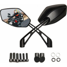 Motorbike Mirrors E13 certified Compatible 360Adjustable with M8 M10 Mounting Screws Motorcycle wing mirrors Compatible MT07/09 Moped Street Bike Sc