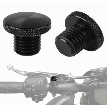 evermotor M10 Blanking Plug, 10mm Black Screw Caps, Clockwise Thread Screws | 10mm Blind Bolts, Motorcycle Rearview Mirror Plug Screw M10, CNC Alumin