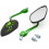 8mm 10mm Thread Dia Pattern Motorcycle Rearview Mirror Green| Item Compatiblement British Design 1