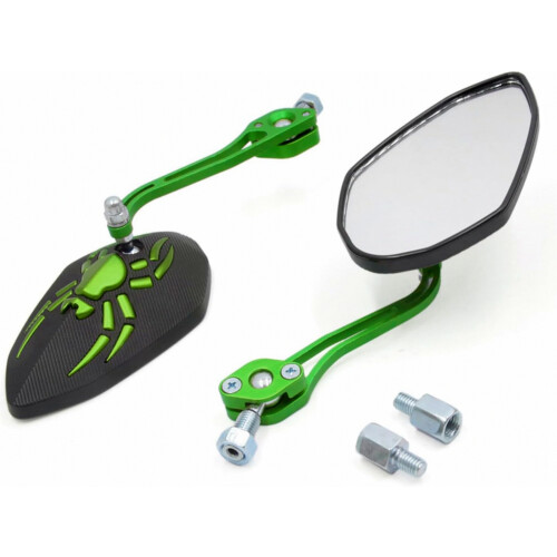 8mm 10mm Thread Dia Pattern Motorcycle Rearview Mirror Green| Item Compatiblement British Design