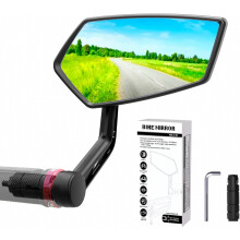 RBRL Bike Mirror Rotatable HD Safety Convex Bar End Mirror,Scratch Resistant Wide Angle Bicycle Shatterproof Side Mirrors, Mirrors Compatible Electri