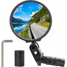 Arkham Bike Mirrors compatible Handlebars, HD 360 RotatingBar End Bicycle Mirror, Bicycle Rear View Mirrors, Handlebars Mirror compatible Electric B