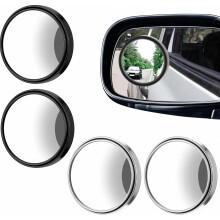 4 Pcs Blind Spot Car Mirrors Wide View Angle Glass Round Side Rear Adjustable Exterior Convex Accessories with ABS Housing Frame Compatible Car SUV M