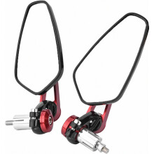 Motorcycle Rearview Mirrors, 1 Pair Compatible Aluminum Alloy 360 Rotation 7/8" 22mm Motorcycle Handlebar Rearview Mirror Wide Angle Bar End Rearvie