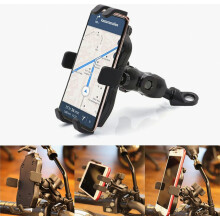 Motorcycle Mobile Phone Holder, Compatible Motorcycle Rear View Mirror Mobile Phone Holder GPS Navigation Mount 360 Rotation Anti-Shake Quick Release