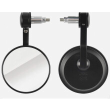 Evermotor Bar End Mirrors Motorcycle, Round Motorcycle Mirrors, E-MARK Motorbike Mirrors, Compatible Rear View Side Mirrors Compatible Quad Scooter A