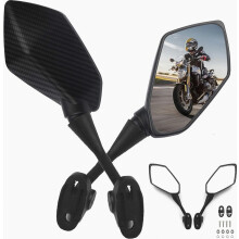 Rétroviseurs moto compatibles E-Mark CBR125R ER6F | Lot de 2 rétroviseurs réglables à 360 Diamond Penta