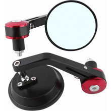 Rétroviseurs pour moto, 1 paire compatible avec les embouts de guidon ronds de 7/8", accessoires pour moto et scooter (embouts de guidon rouges)