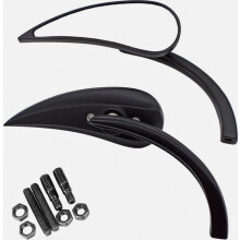 Rétroviseur latéral Baceyong pour moto, forme goutte d'eau, 10 mm/8 mm, chromé, universel, noir/chrome.
