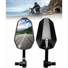 Rétroviseurs de guidon pour moto, compatibles avec les embouts de guidon à vis MR16, pivotants à 360, en aluminium et homologués E-MARK.