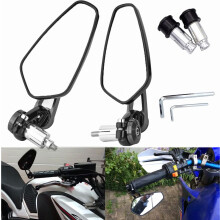 Motorcycle Rearview Mirror, Compatible 7/8 inch Handle Bar Oval Mirrors, Safe Rear View Wing Mirror (Black, 1 Pair) British Design