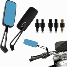 Motorcycle Rearview Mirror, 8mm/10mm Motorcycle Side Mirror,Handlebar End Rearview Mirror with M18/M10 Bolt, Compatible Sportster, Chopper, Bobber, T