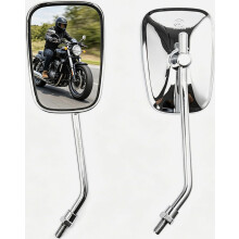 Rétroviseur rectangulaire en alliage d'aluminium pour vélo, tricycle, quad, moto, scooter, grand angle, design britannique. Réflecteur grand angle.