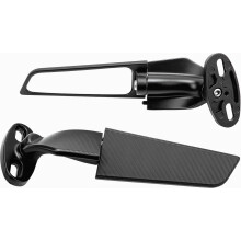 2Pcs Modified Motorcycle Wing Rearview Mirrors, Adjustable Rotating Side Mirrors Wind Swivel Wing Mirrors Multi Angle Compatible Ninja 250 300 H2 H4