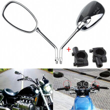 Rétroviseurs de moto, compatibles avec les modèles Honda Valkyrie Road V Star 650 XVS650 250 1100 (modèle britannique), chromés, 10 mm.