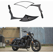 Black Motorcycle Cruiser Blade Rear View Mirrors Side Mirrors Compatible Harley Davidson Road King Street Electra Glide Road Glide Dyna Softai Sports