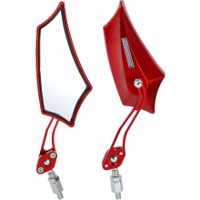 1 juego de espejos retrovisores para motocicleta, espejos laterales para manillar, soporte ajustable de aleación de aluminio y plástico, color rojo,