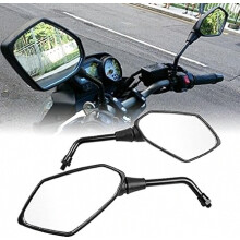 Rétroviseurs latéraux pour moto - Fixation par boulon fileté de 10 mm (sens horaire) - Compatibles avec Kawasaki, Suzuki, Victory et autres - Paire