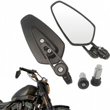 7/8" 22mm Bar End Rear Mirrors Motorcycle Accessories Motorbike Scooters Rearview Mirror Side View Mirrors Moto Compatible Cafe Racer Wide Angle Blin