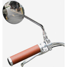Vintage fietsspiegel met stuurbevestiging - Achteruitkijkspiegel met gegalvaniseerd stalen frame, geschikt voor cruiser-, elektrische en retrofietsen