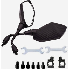 ATV Mirrors, M8 M10 Motorcycle Convex Rear View Mirror with7/8" Handle Bar Mount Clamp Compatible with Sports bikes Quad Street Bike Moped Snowmobile