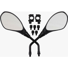 Rétroviseur latéral noir compatible 10 mm, fixation guidon 7/8", compatible avec tous les quads et VTT, design britannique