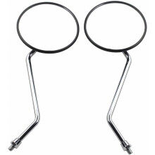 Adjustable 8mm Antenna Style Retro Vintage Round Rearview Mirrors Compatiblement Compatible Motorcycle Go kart ATV Scooter Dirt-bike Mini-bike Moped