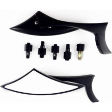 2x Lame de lance en aluminium noir pour rétroviseur latéral, accessoires moto compatibles avec les motos cruiser, chopper, street et standard Suzuki