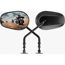 Specchietti retrovisori a 360 gradi con stelo lungo, compatibili con Road King, Street, Electra Glide, Road Glide, Dyna e Softail dal 1982 al 2022.