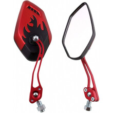 Rétroviseur latéral 8 mm 10 mm pour moto | Rétroviseurs rouges pour guidon, quad, scooter, vélo, style flamme britannique
