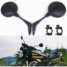 Motorcycle Folding Round Rearview Mirrors Compatible HarleyHonda Kawasaki Yamaha Suzuki British Design