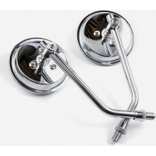 Espejos redondos cromados de 3 pulgadas para motocicleta con tornillos de 10 mm, compatibles con espejos laterales cromados para motocicleta, scooter