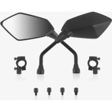 Espejos irregulares compatibles para ATV con ajuste giratorio para montaje en manillar, atornillados a motocicletas, scooters y ciclomotores compatib