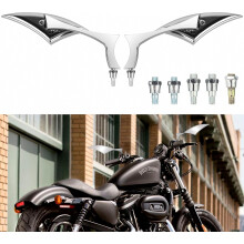 Espejos retrovisores tipo hoja de lanza para motocicleta compatibles con Nifeida, aptos para Harley Cruiser Chopper Sportbike Street Bike Scooter Dir