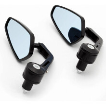 Rétroviseur latéral noir en aluminium 7/8'' (22 mm) pour moto, compatible BMW, Ducati, Aprilia, Triumph, Honda et Kawasaki.