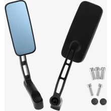Rétroviseurs de moto M8/M10, forme carrée, en plastique et alliage d'aluminium, noirs, réglables, design britannique