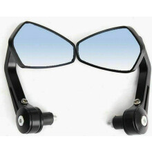 Ensemble de 2 rétroviseurs compatibles pour moto, rétroviseurs latéraux en métal CNC noir de 7/8" (22 mm), design britannique