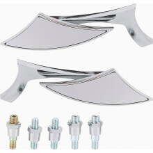 Rétroviseurs Dioche chromés pour moto, lot de 2, filetage 8 mm ou 10 mm, fixation sur guidon, design britannique