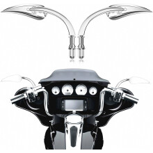 Rétroviseurs de moto 8 mm et 10 mm compatibles avec Harley-Davidson Road King, Street Electra Glide, Road Glide, Dyna, Softail, Ultra Classic et Spor