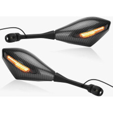 Rétroviseurs de moto avec clignotants LED compatibles avec Honda CBR250R, CBR300R, CBR500R, CBR600RR, CBR600 F4, F4I et CBR1000RR.