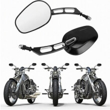 Motobiker Motorcycle Rear View Side Mirrors Compatible withHarley Street Bob FXDB Fat Boy Iron 883 XL883N Sportster 1200 Custom XL1200C British Desig