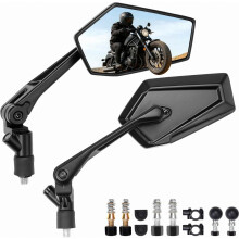 Homologated Motorcycle Mirrors with Phone Mount Base, 2 Compatible Motorcycle Mirrors M10, 7/8" 22mm Aluminum Alloy Folding Side Mirrors Compatible S