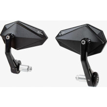 Specchietti retrovisori laterali per manubrio moto Cafe Racer in lega di alluminio CNC, neri, 22 mm (7/8"), compatibili con specchietti retrovisori d