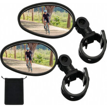 Hestya 2 Pcs Bike Mirror 360 Degree Adjustable Safe Rotatable Handlebar Mirror Bicycle Accessories Shockproof Acrylic Convex Compatible Mountain Road