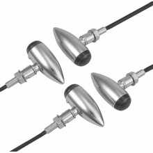 Justech 4er-Pack Motorradblinker, gelb, kugelförmig | M10-kompatibel, Mini-Motorradblinker, 12 V, IP65 wasserdicht, Fr